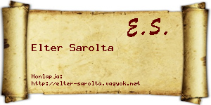 Elter Sarolta névjegykártya